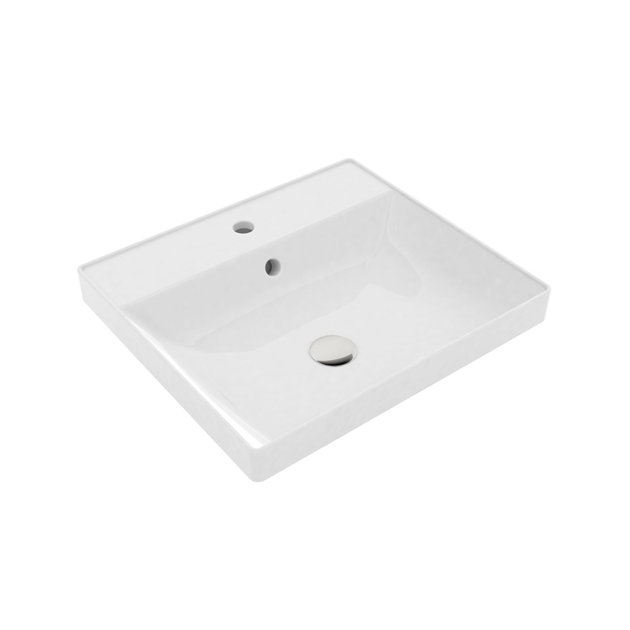 LIL46R5101 Раковина полувстраиваемая Olympia Roger с отв. под смеситель 54.5х48 см (цвет - белый глянцевый)