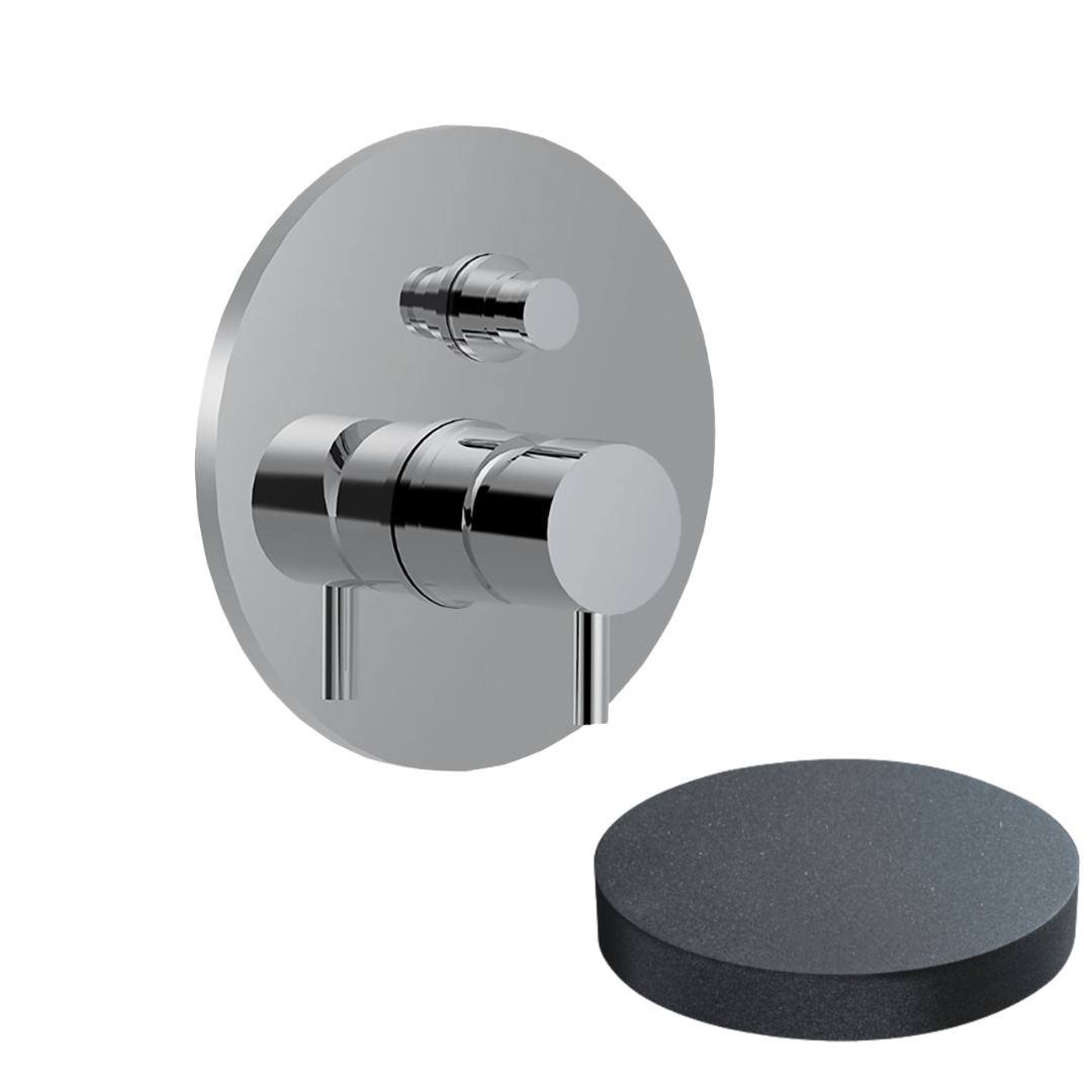 5963EPGF Внешняя часть смесителя для душа Giulini My Future встраиваемого, на 2 режима, с кнопкой-переключателем (цвет - графит)