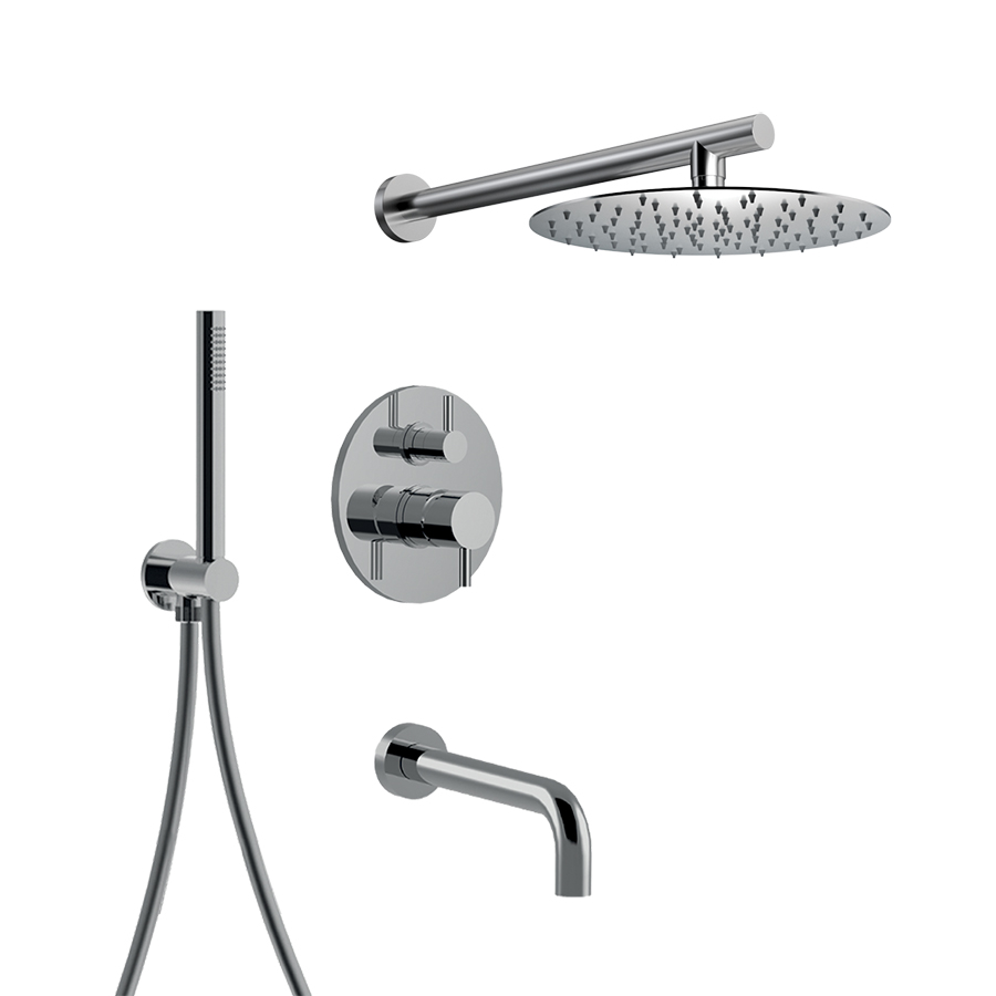 5970 Комплект для душа Giulini My Future встраиваемый, на 3 режима, верхний душ Ø 250, ручной душ, излив на ванну (цвет - хром)