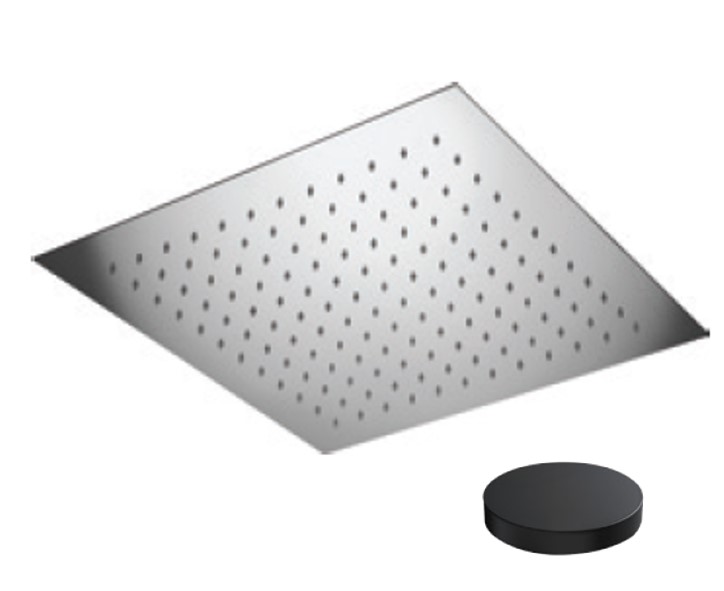 1727NO Верхний душ Giulini, встраиваемый, 440x440 из нержавеющей стали, система пружинного крепления. (цвет - черный матовый)