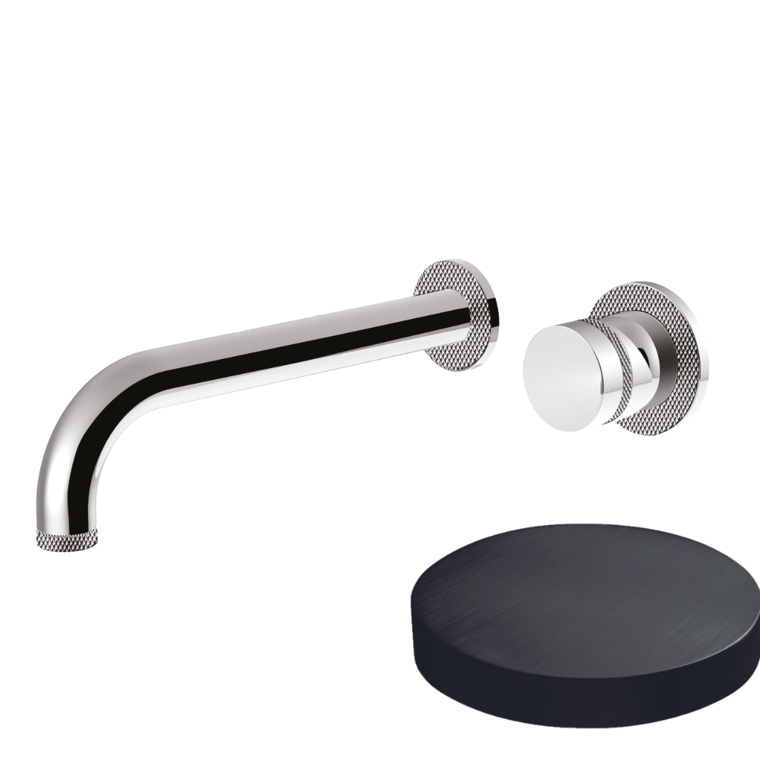 MR0025DLEPCRNS Внешняя часть встраиваемого смесителя для раковины Giulini My Ring  Deluxe (цвет - черный хром матовый)