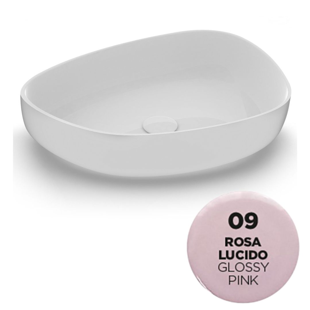 MET4255009 Раковина Olympia Metamorfosi накладная, 55x42xh14 см (цвет - розовый глянцевый)