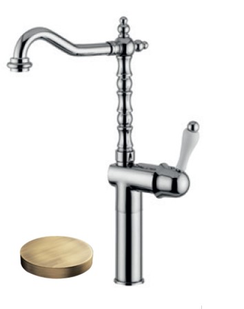 7527/SCHCEBR Смеситель для раковины Giulini PragaMix, поворотный излив, без донного клапана (цвет - бронза)