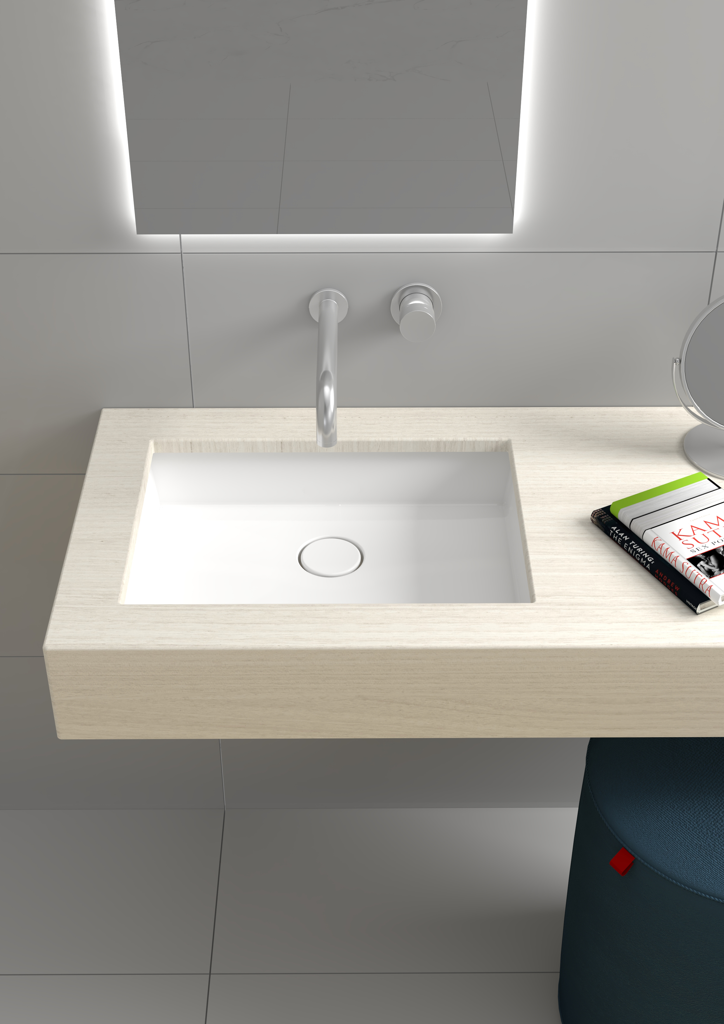 LIL4450001 Раковина встраиваемая Olympia Sydney, 50х38 см, с креплениями (цвет - белый глянцевый)