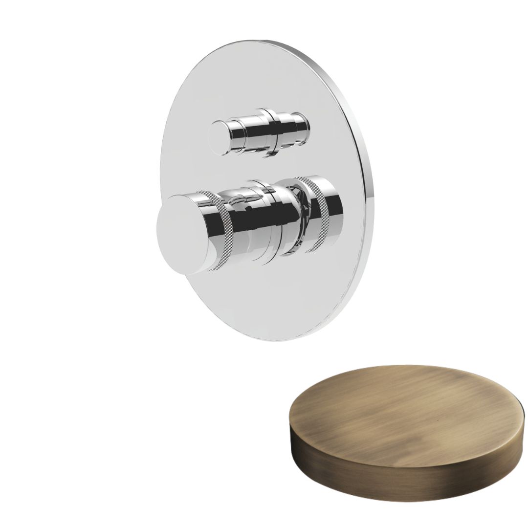 MR0063DLEPBROP Внешняя часть: Встраиваемый смеситель для душа Giulini My Ring Deluxe, однорычажный, с кнопкой-переключателем, на 2 режима (цвет - бронза матовая)