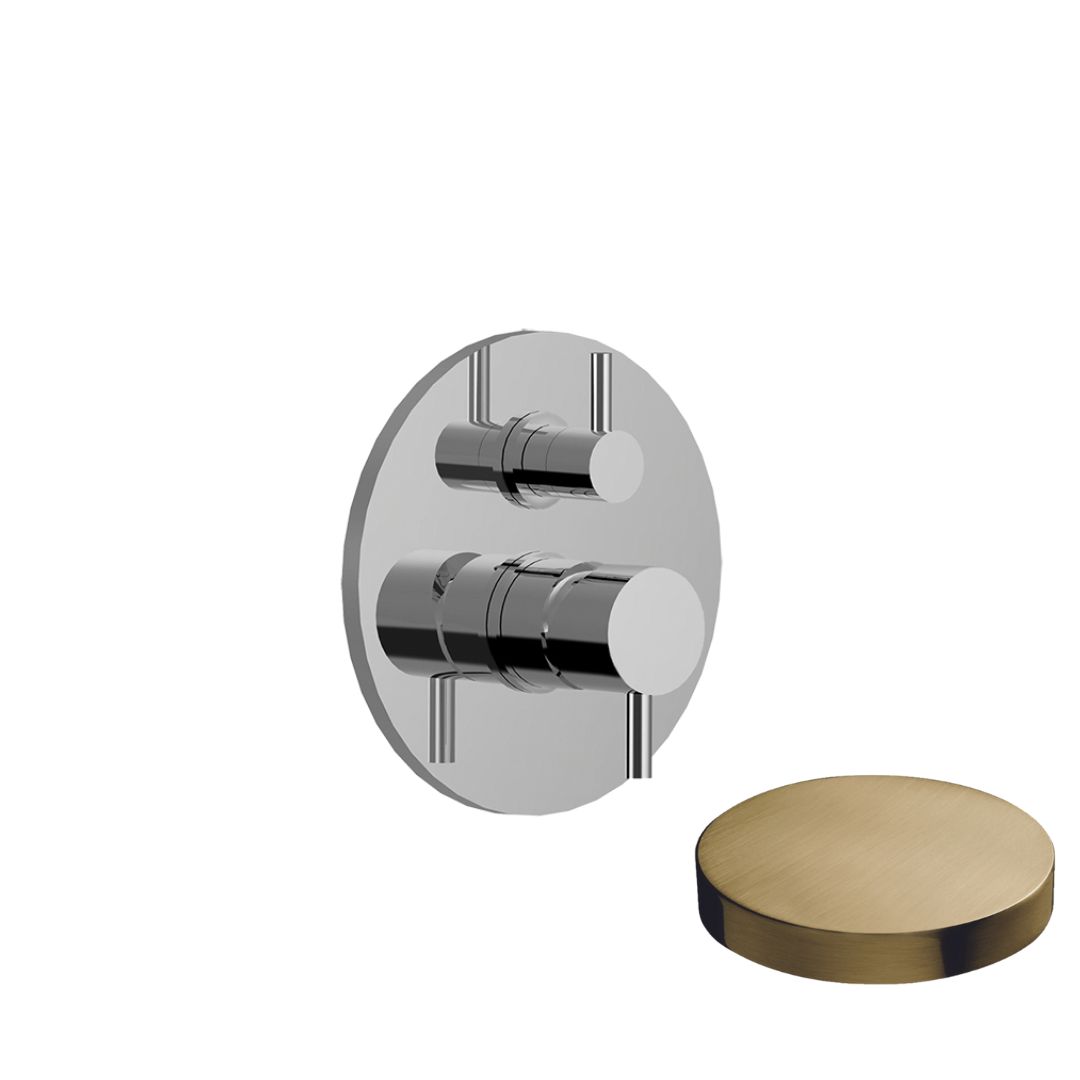 5964-2EPOSP Внешняя часть смесителя для душа Giulini My Future встраиваемого с дивертером-рычагом, на 2 режима (цвет - золото брашированное)