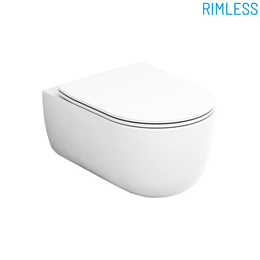 MIL120201 Унитаз подвесной Milady Olympia безободковый с креплениями (цвет - белый глянцевый)