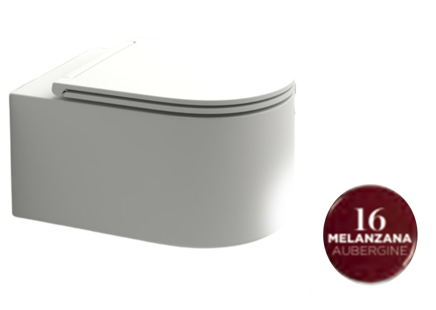 MON1202V16 Унитаз подвесной Olympia Monolith, система смыва скрытый торнадо, с креплениями (цвет - баклажан глянцевый)