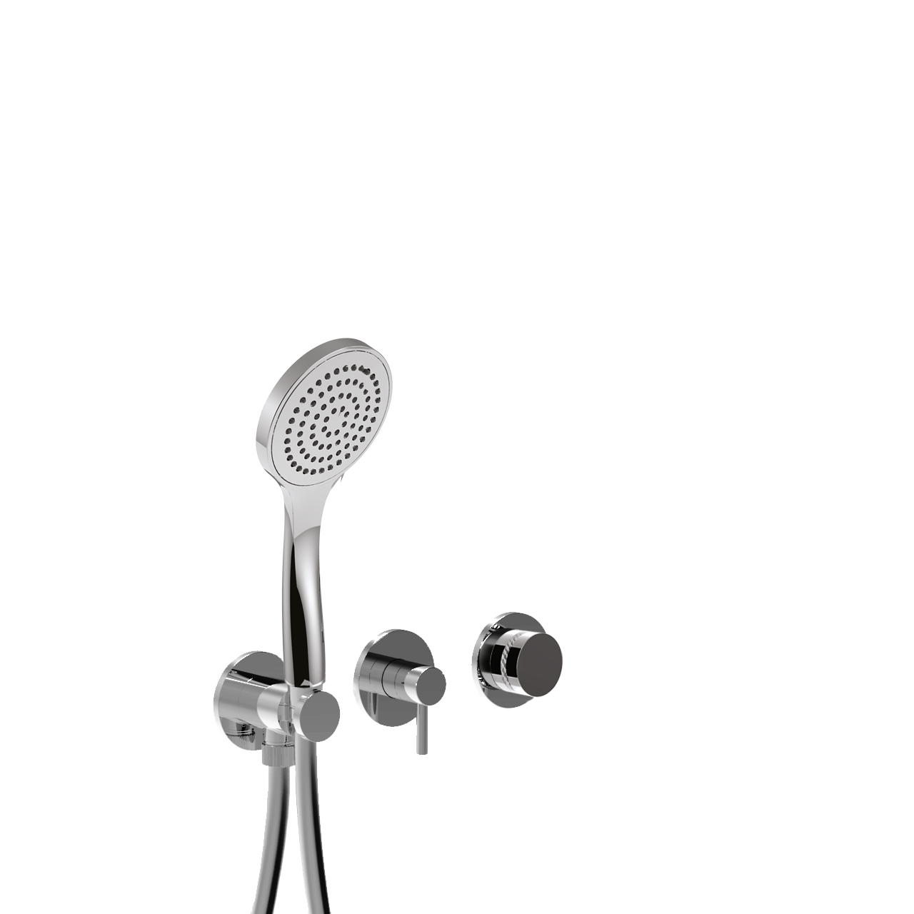 MRX5301DLEP Внешняя часть встраиваемого смесителя для душа Giulini My Ring Deluxe на 2 режима, однорычажный, поворотный переключатель, ручной душ + 1 доп. вывод воды (цвет - хром)