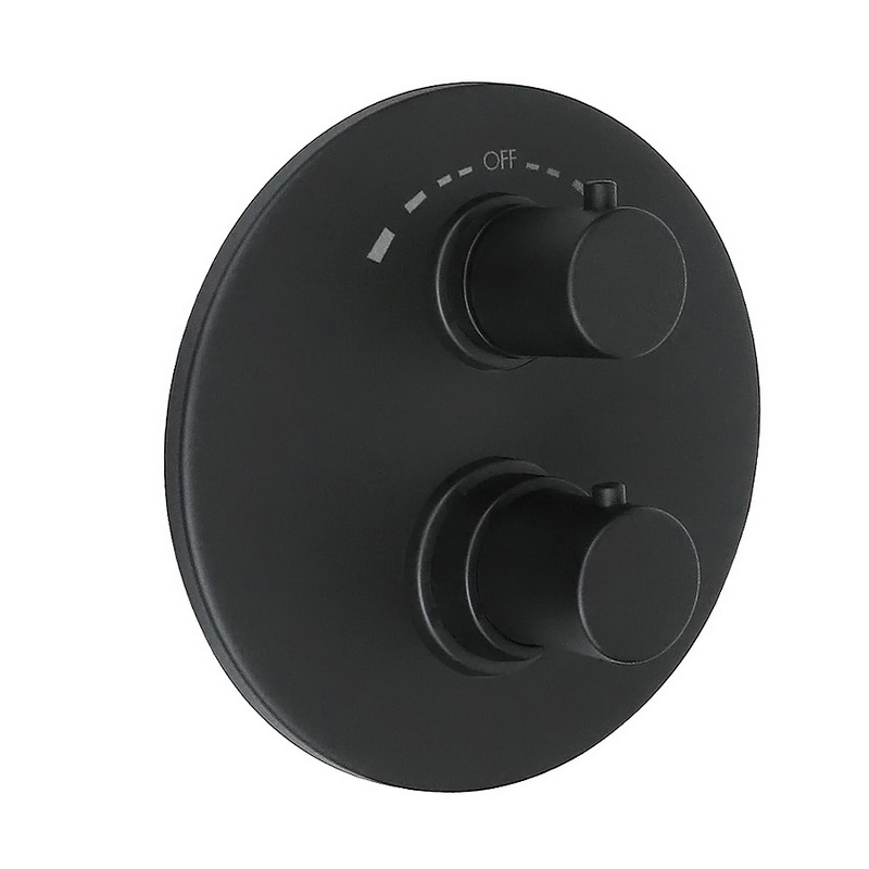 8213-FUNO Термостатический смеситель для душа Giulini встраиваемый на 2 выхода воды (цвет - черный матовый)