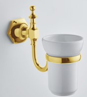 4651/55/CER Стакан подвесной Etrusca Star, белая керамика (цвет - золото)