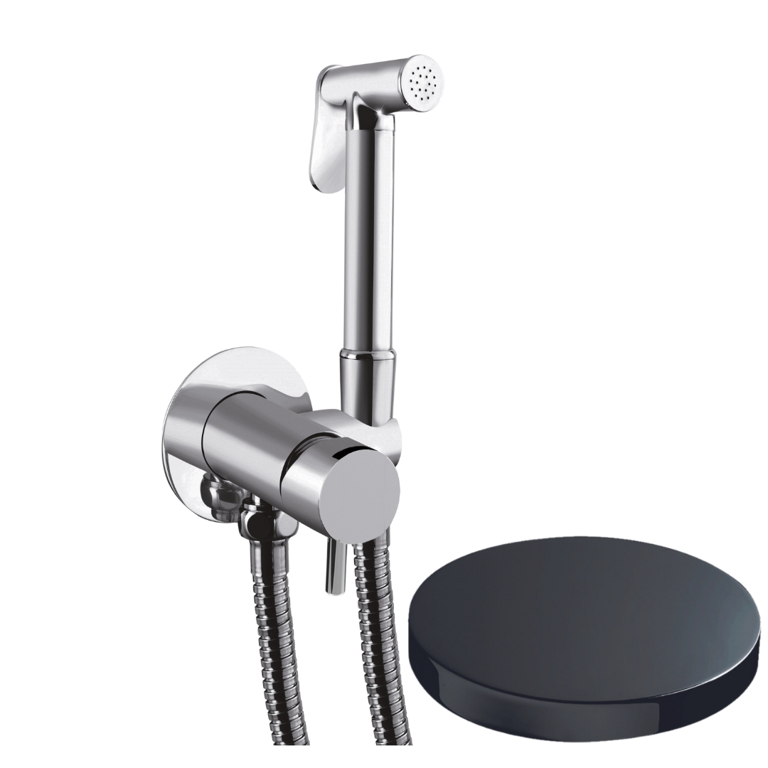 SH25/MFEPCRN Внешняя часть гигиенического душа со смесителем Giulini My Future (цвет - хром черный глянц)