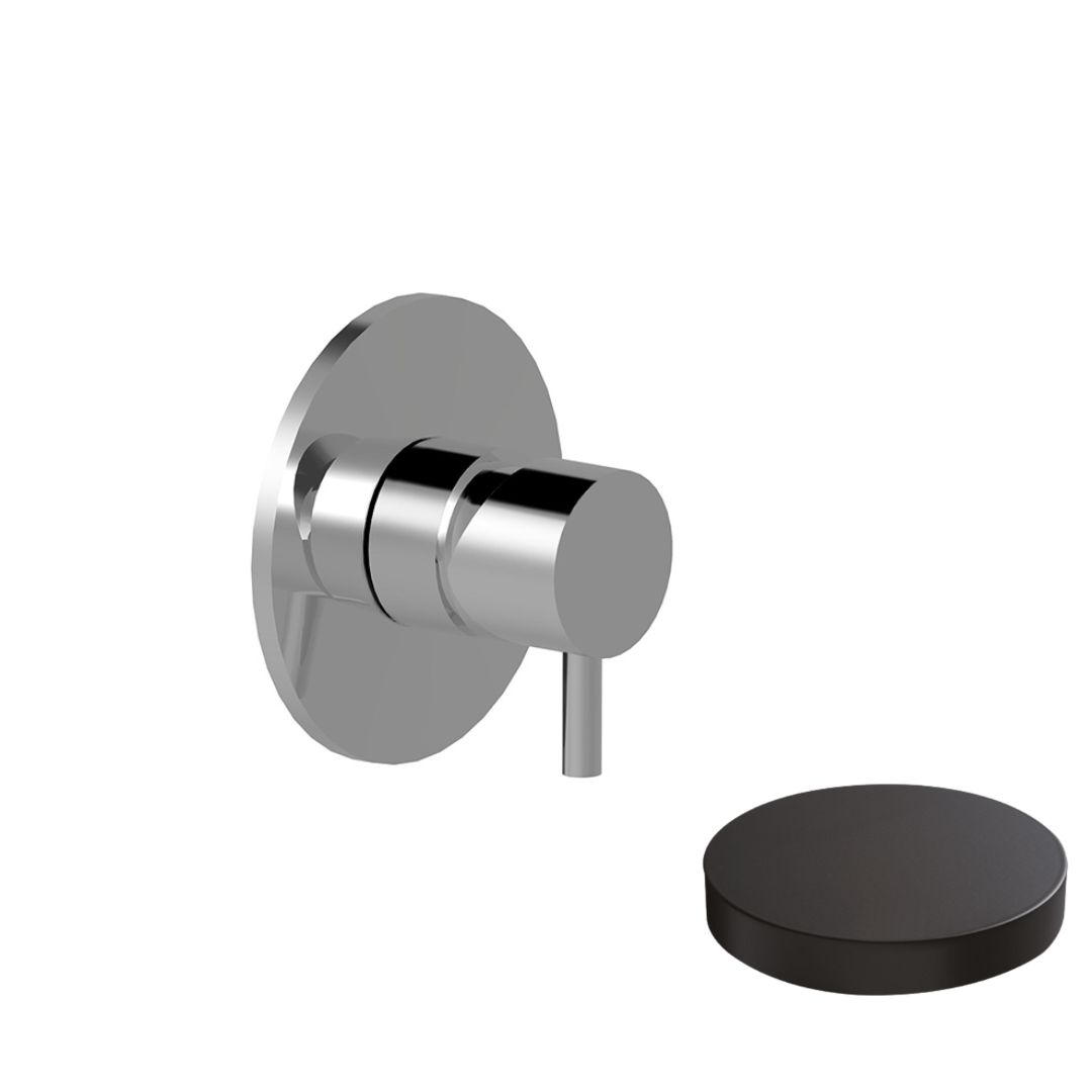 5915EPNO Внешняя часть для встраиваемого однорычажного смесителя Giulini My Future, для душа (цвет- черный матовый)