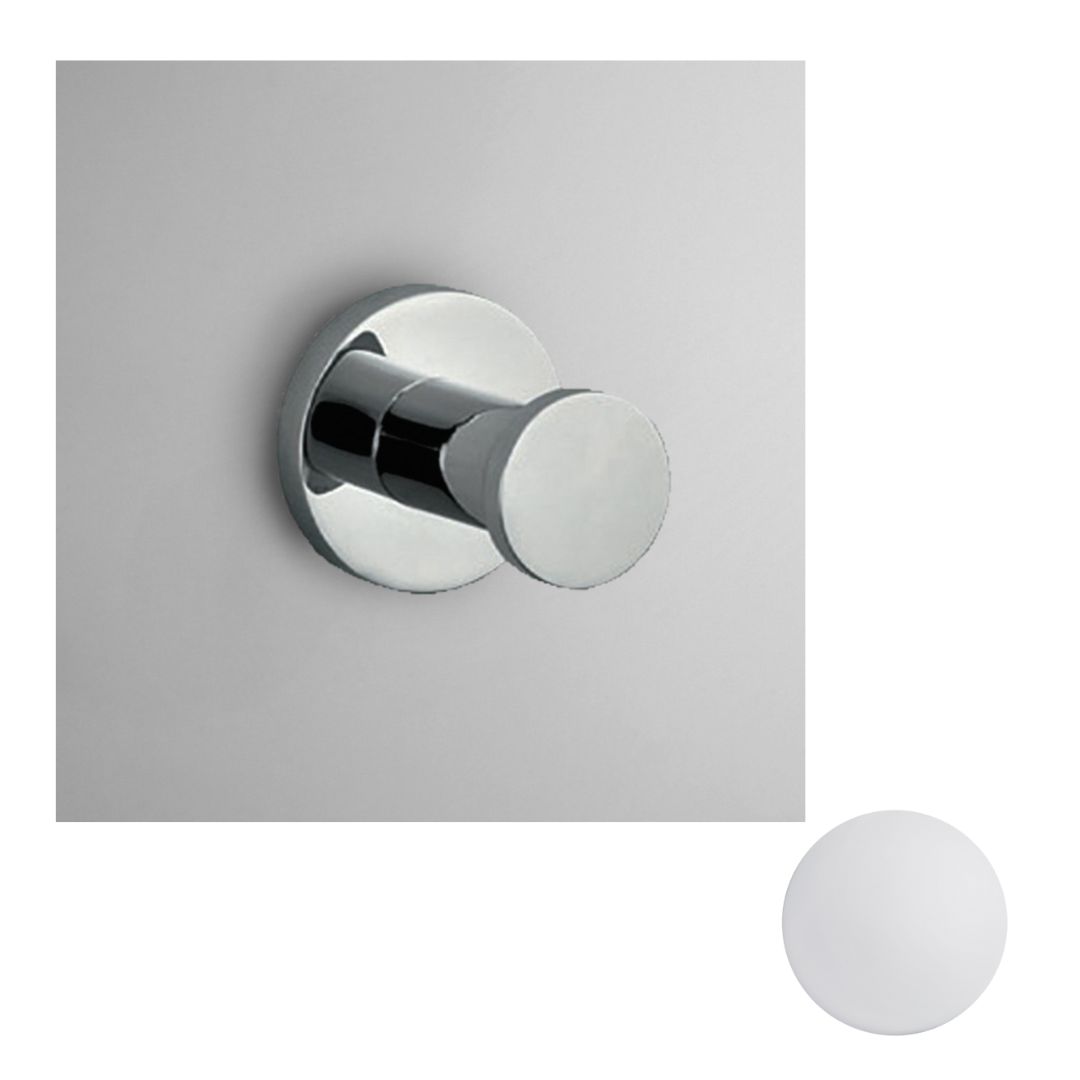 10535/45 Крючок Etrusca Sirio одинарный (цвет - белый матовый)