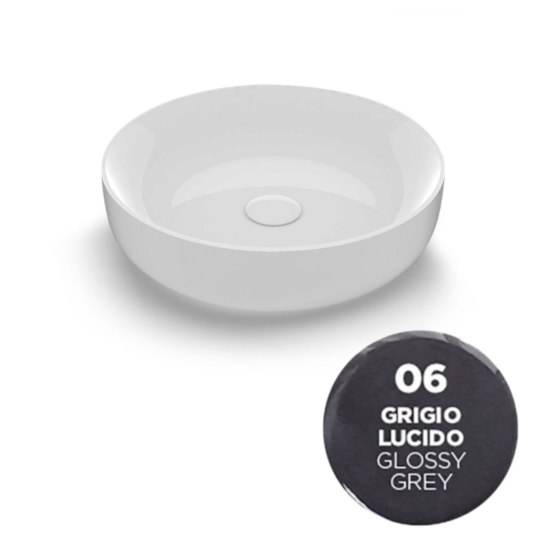 MET4245006 Раковина Olympia Metamorfosi накладная, ø45 h14 см (цвет - серый глянцевый)