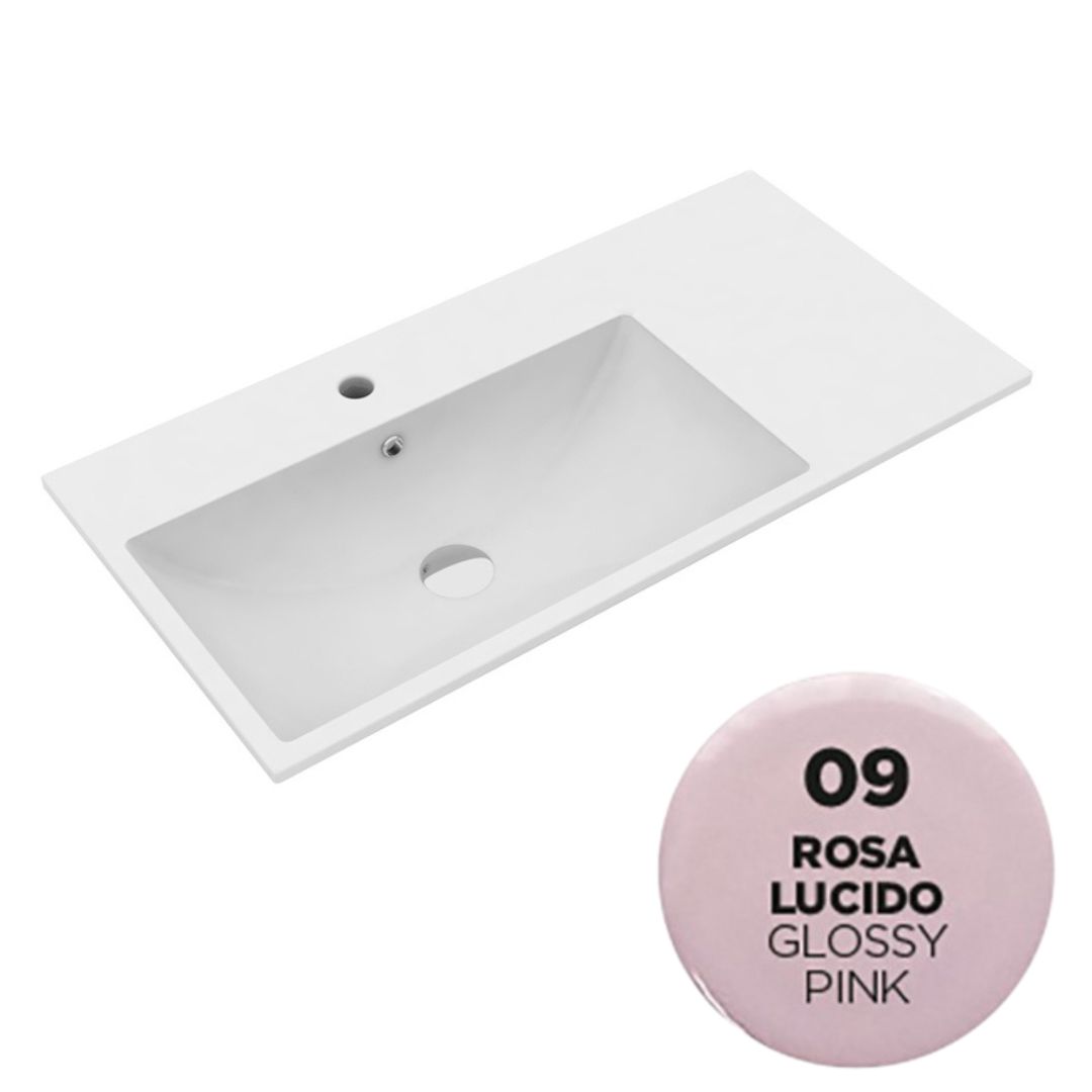 TUE4875109 Раковина Olympia Tutto Evo 75x45 см, с 1 отв. подвесная/встраиваемая (цвет - розовый глянцевый)