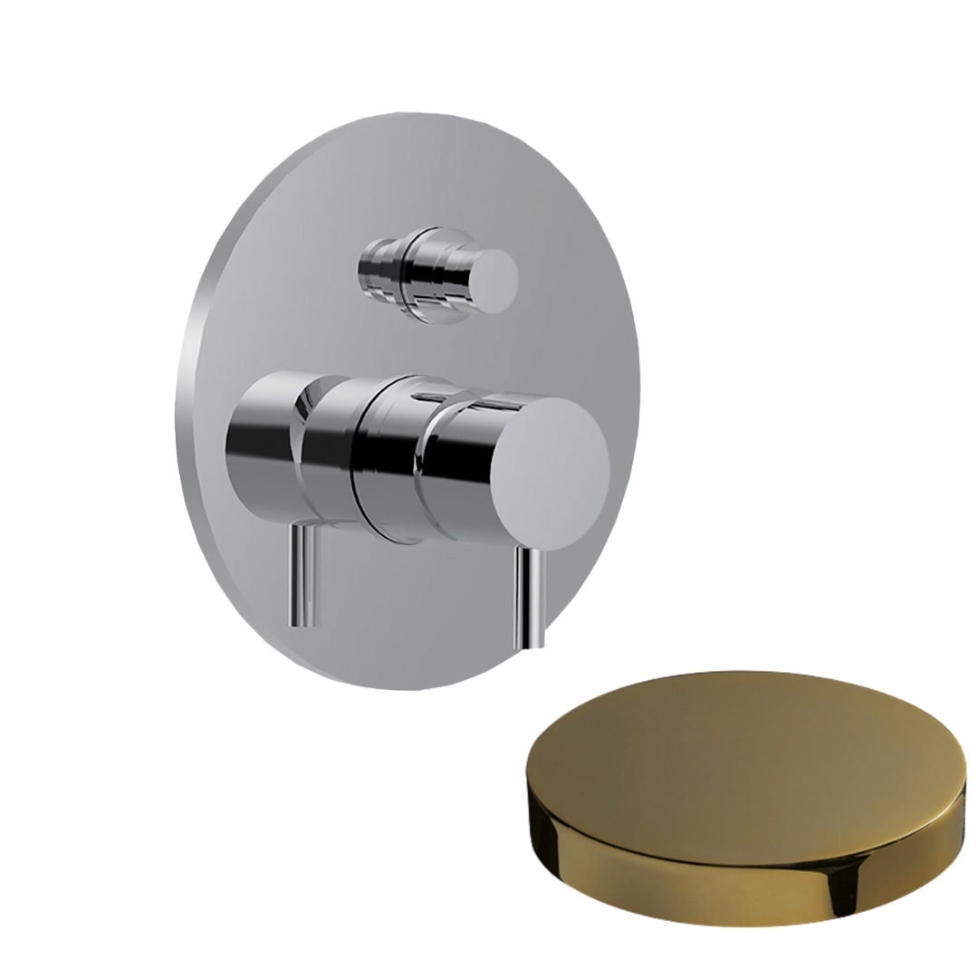 5963EPO Внешняя часть смесителя для душа Giulini My Future встраиваемого, на 2 режима, с кнопкой-переключателем (цвет - золото)