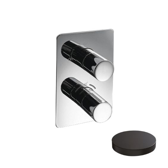 8276NO Встраиваемый термостатический смеситель Giulini с 2 выходами, встраиваемый бокс (цвет - черный матовый)