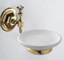 1702/55/CER Мыльница подвесная Etrusca Diamond, белая керамика (цвет - золото)