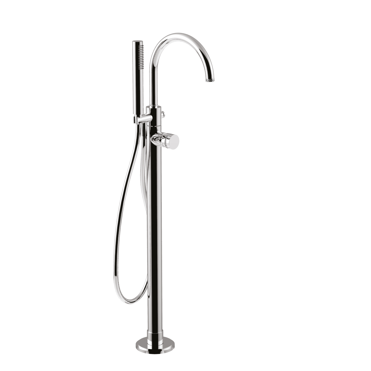 MR0092DL Смеситель напольный для ванны Giulini My Ring Deluxe отдельностоящий, излив, ручной душ (цвет - хром)