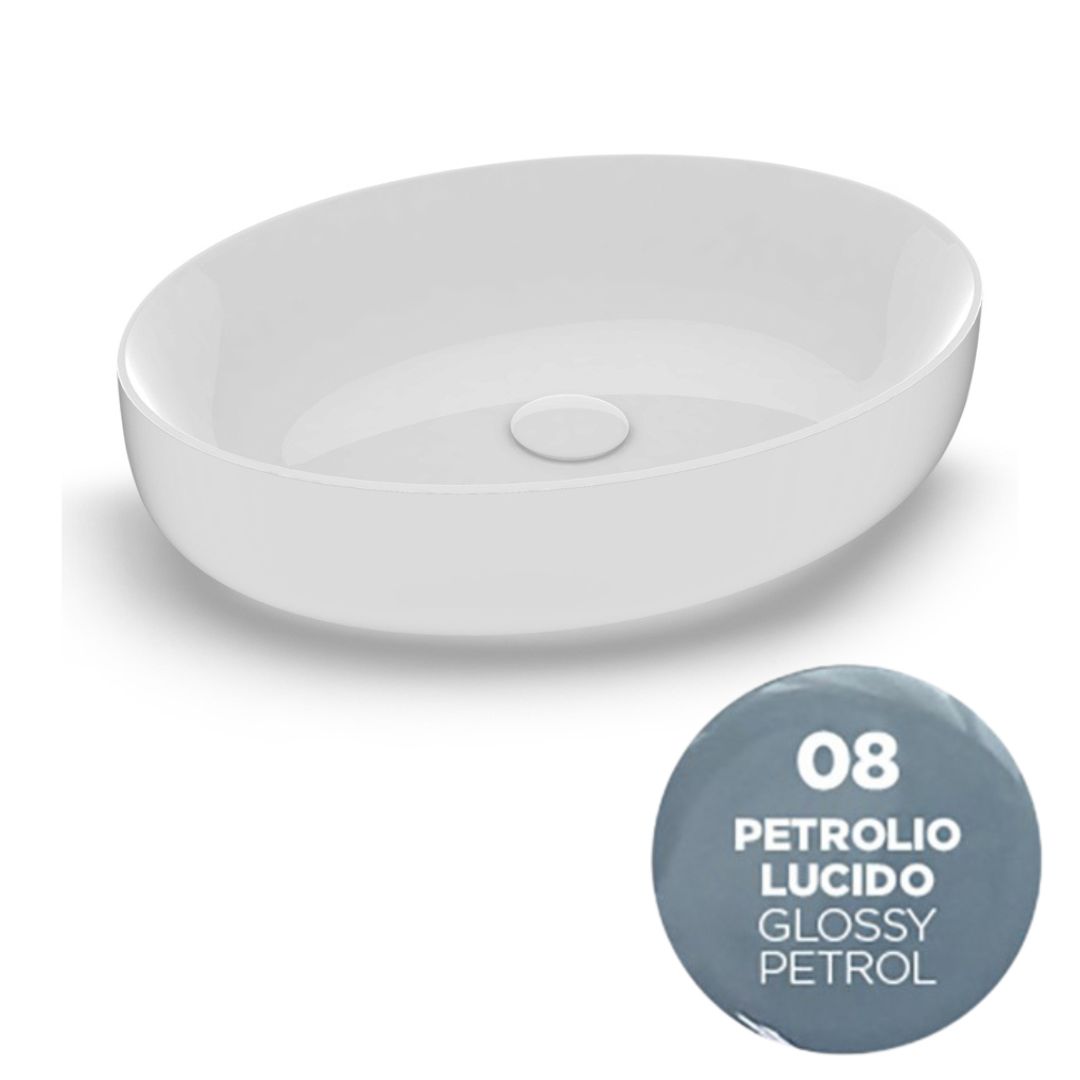 MET42O6008 Раковина Olympia Metamorfosi накладная, 55x42xh14 см (цвет - нефть глянцевый)