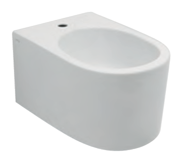 MON220111 Биде подвесное Olympia Monolith с креплениями и донным клапаном с керамической отделкой (цвет - белый матовый)