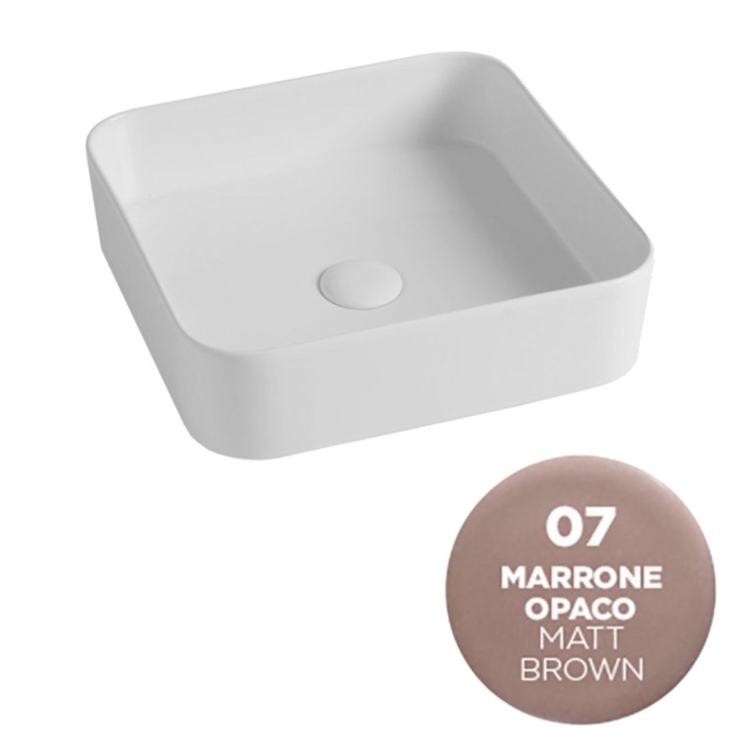 SMA42QU4007 Раковина накладная Olympia Smash, 40x40x11.5 см (цвет -бежевый матовый)