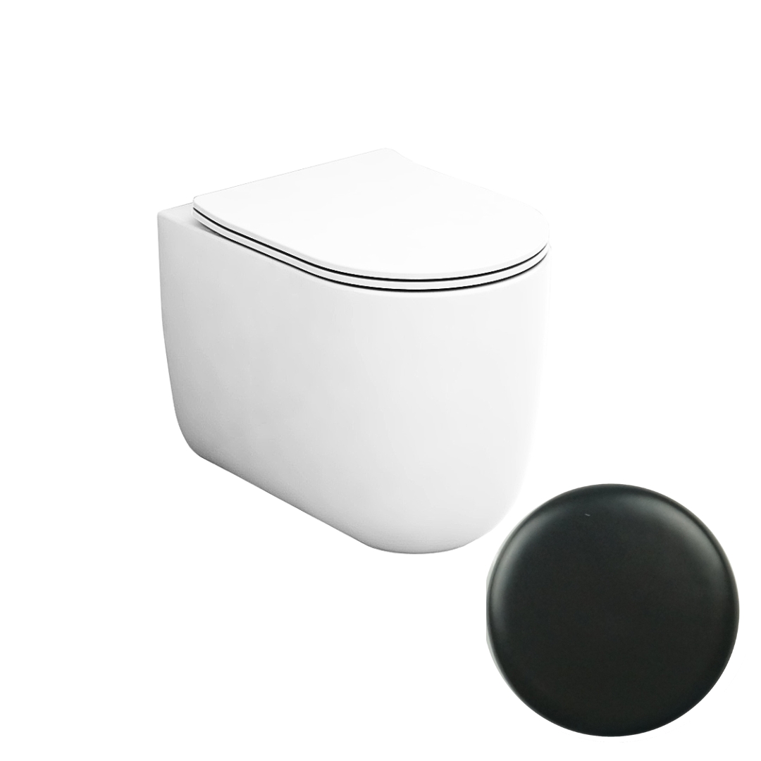 MIL110323 Унитаз напольный Olympia Milady безободковый с креплениями MIL110323 (цвет - черный матовый)