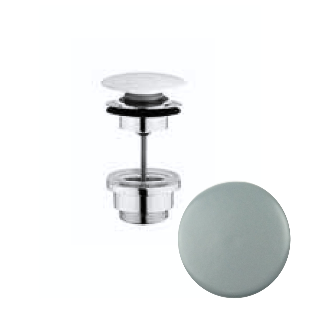 PIL03C Донный клапан OLYMPIA с керамической отделкой, для раковины или биде (цвет - матовый серый)