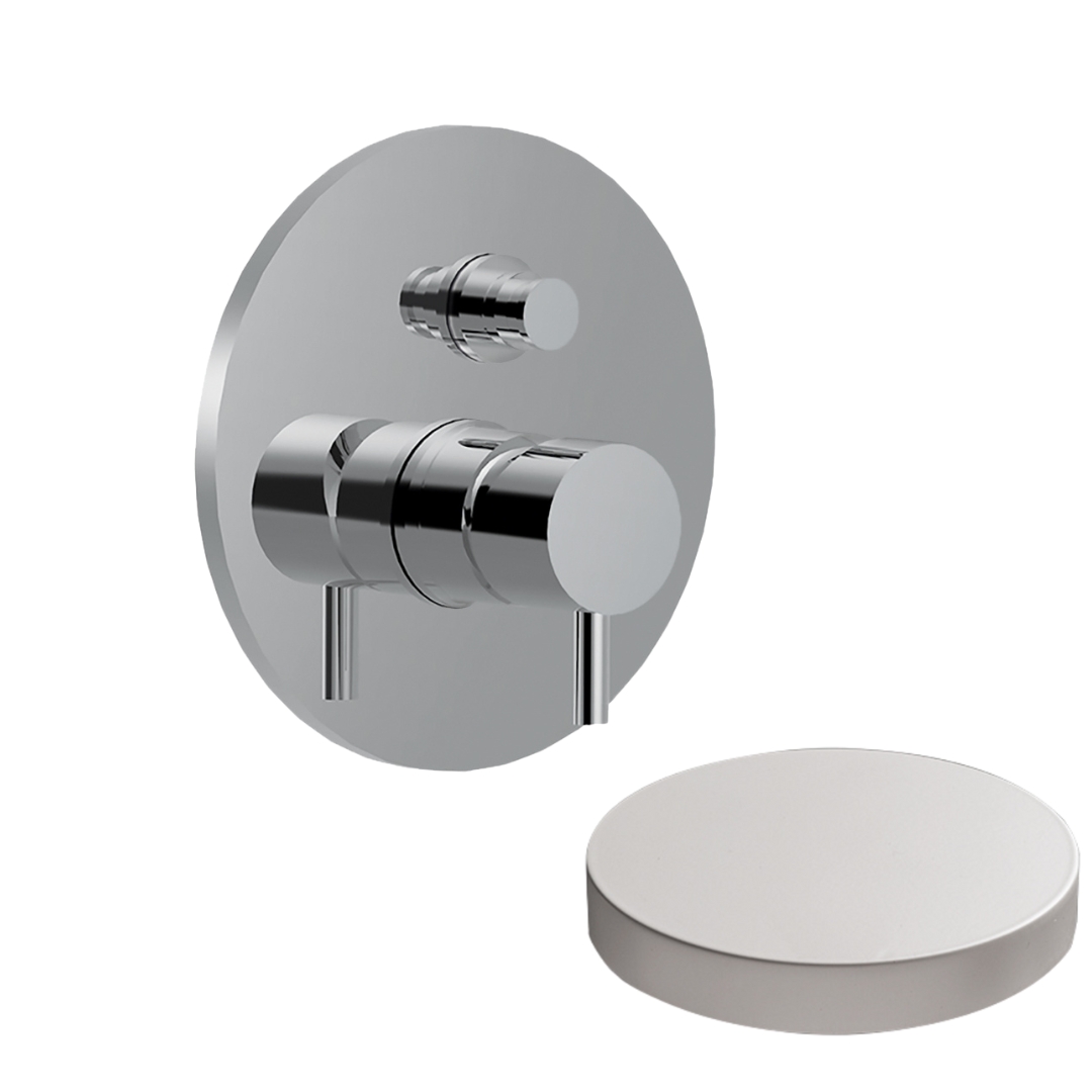 5963EPBO Внешняя часть смесителя для душа Giulini My Future встраиваемого, на 2 режима, с кнопкой-переключателем (цвет - белый матовый)