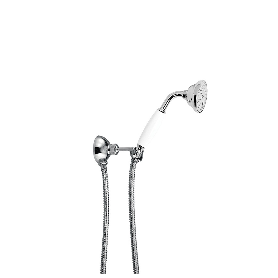 1551CE Душевой набор Giulini PRAGA  встроенный “Duplex”, ручка белая керамика  (цвет - хром)