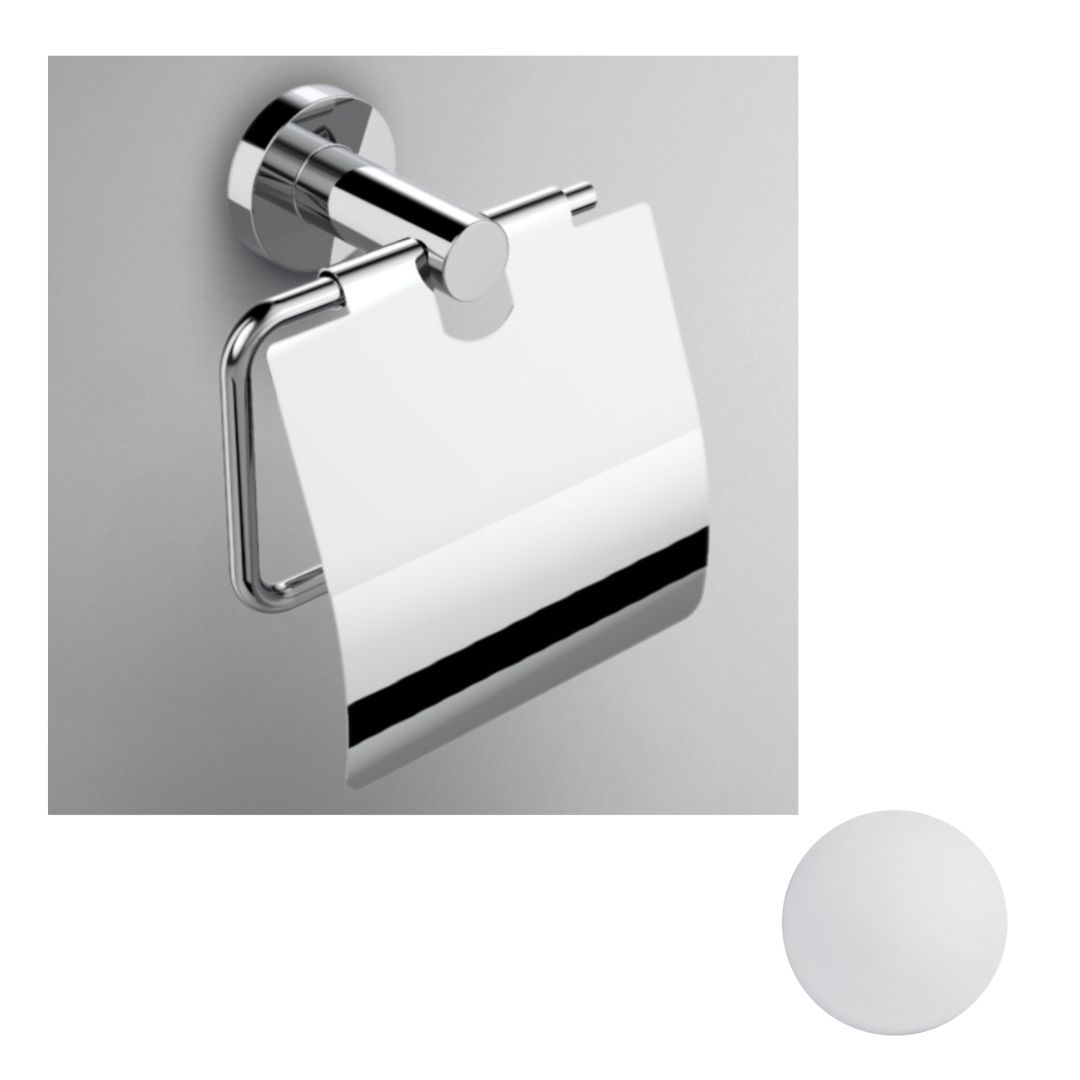 10534/C/45 Бумагодержатель Etrusca Sirio с крышкой (цвет - белый матовый)