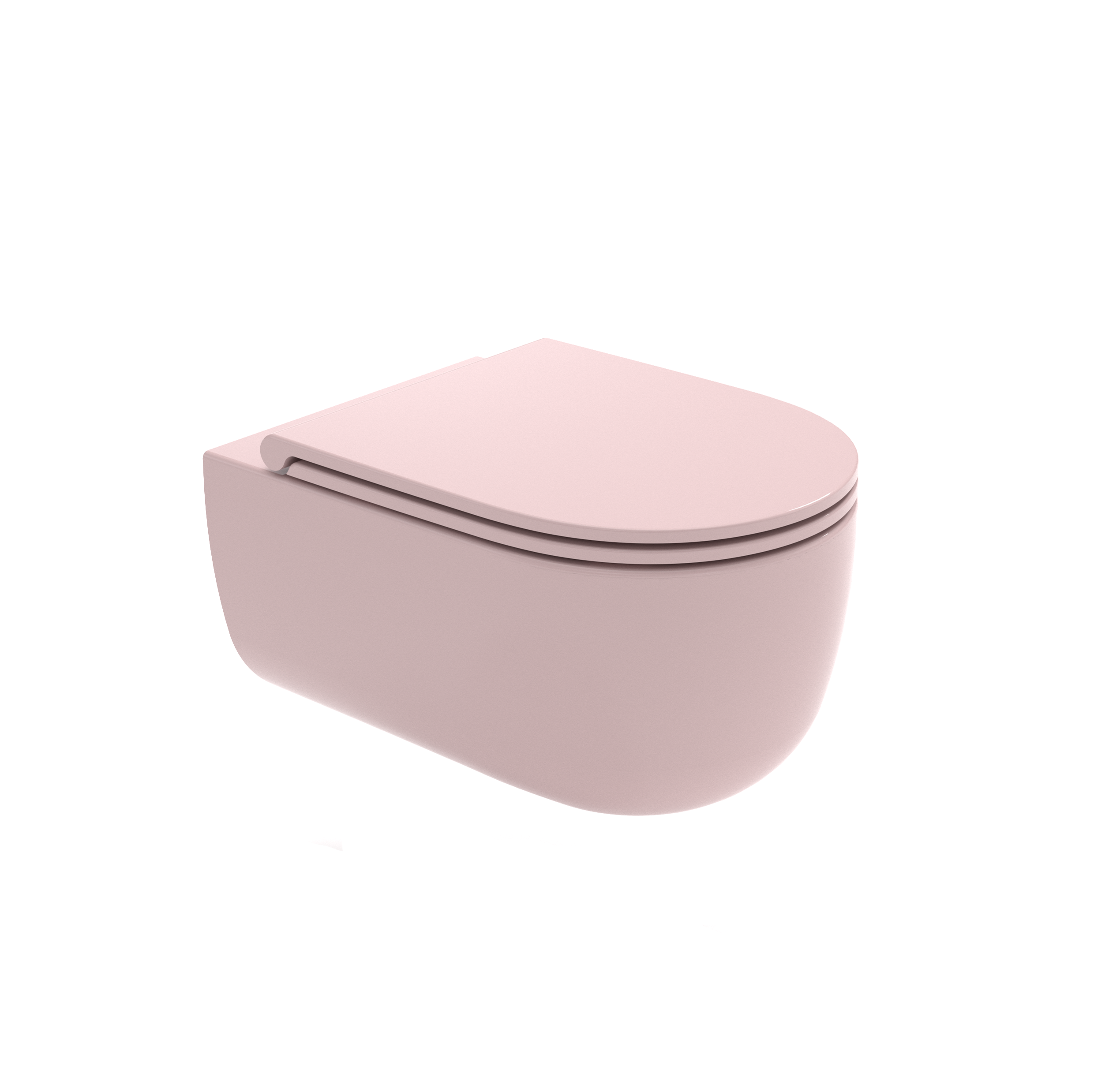 MIL120209 Унитаз подвесной Milady Olympia безободковый с креплениями (цвет- розовый глянцевый)