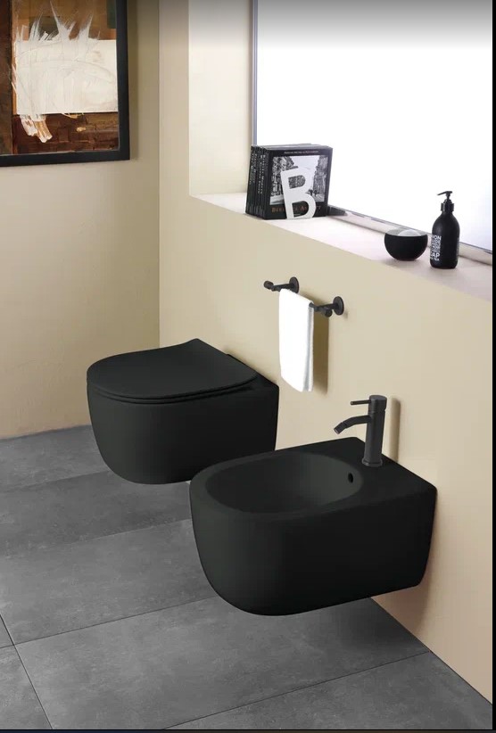 TOR220123 Биде подвесное Olympia Tornado с 1 отв (цвет - черный матовый)