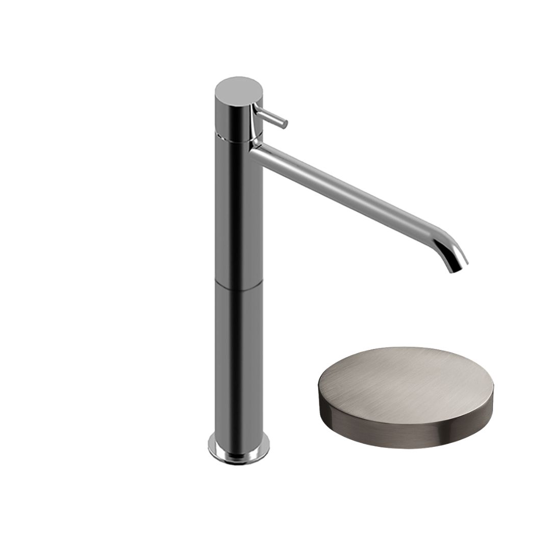 5939/SCNKO Высокий однорычажный смеситель для раковины Giulini My Future, с удлиненным изливом (цвет - никель матовый)