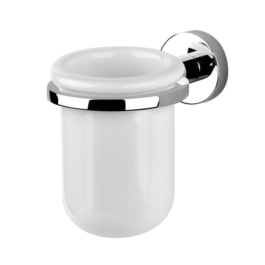 RG0806DL Стакан подвесной Moderna Giulini Delux (цвет - хром, стакан белый)