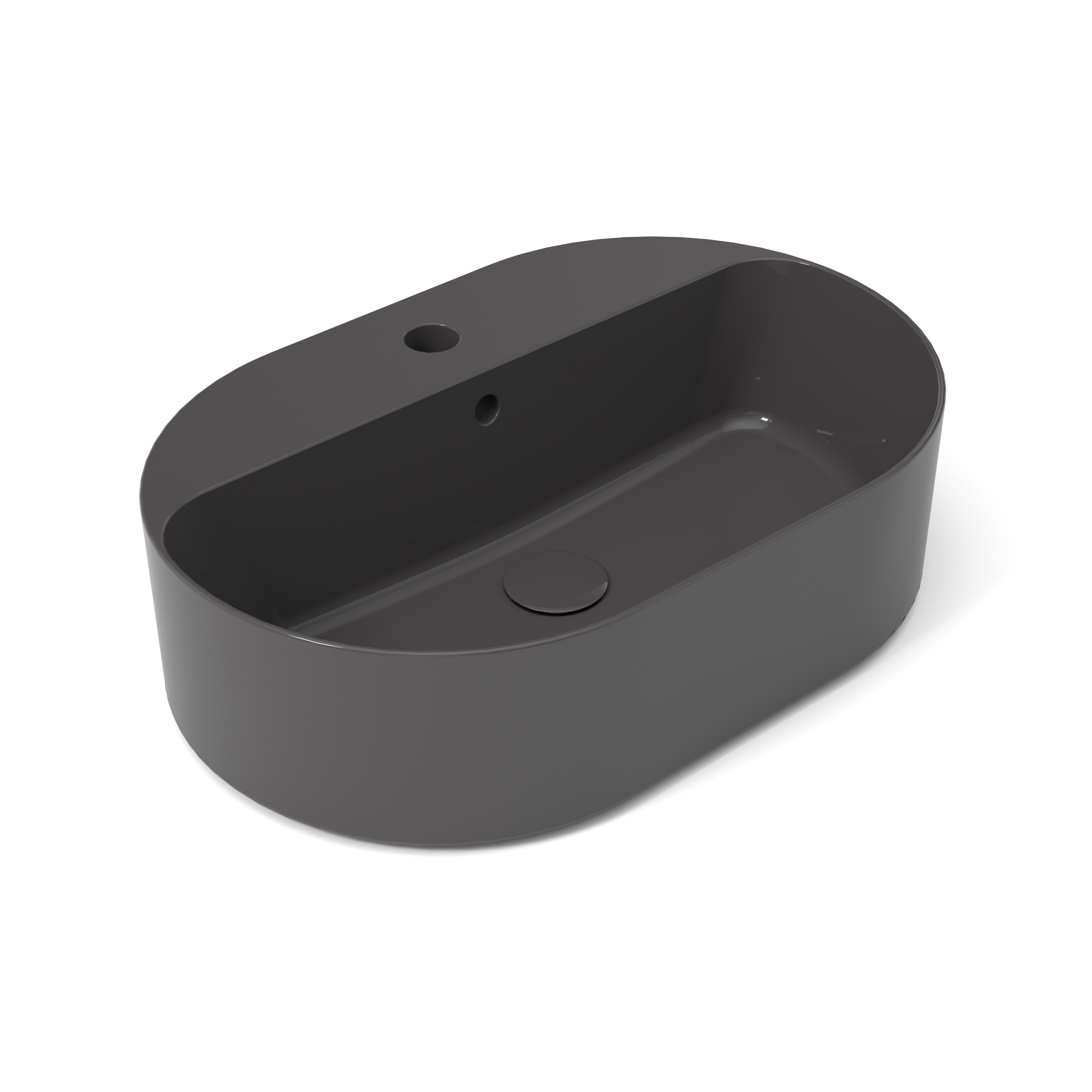 OPE42OV60106 Раковина накладная Olympia Open с отв. под смеситель 60x40x17 cm (цвет - серый глянцевый)