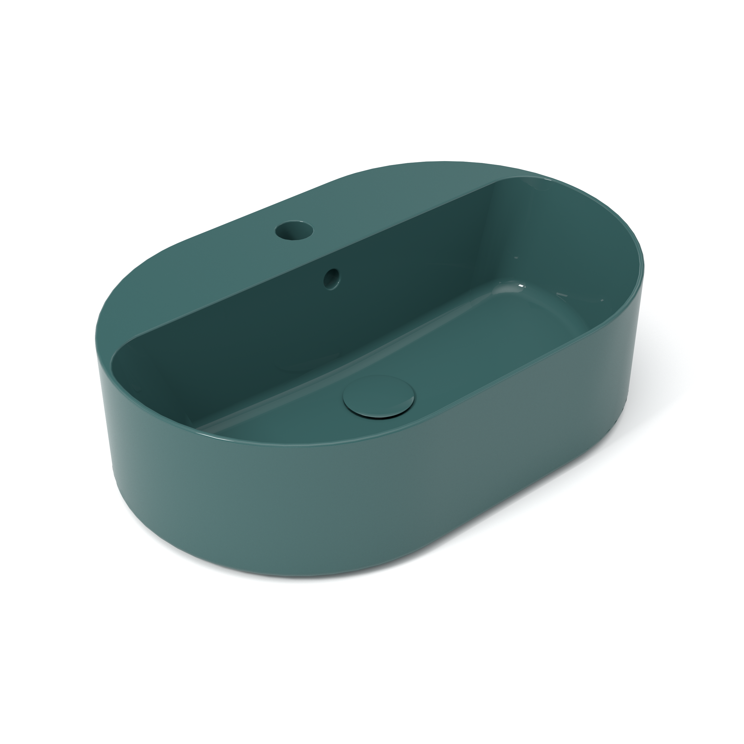 OPE42OV60131 Раковина накладная Olympia Open с отв. под смеситель 60x40x17 cm (цвет - зеленый глянцевый)