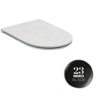 C9MON23 Сиденье с микролифтом и съемными петлями тонкое для унитаза Olympia Monolith (цвет - черный матовый)