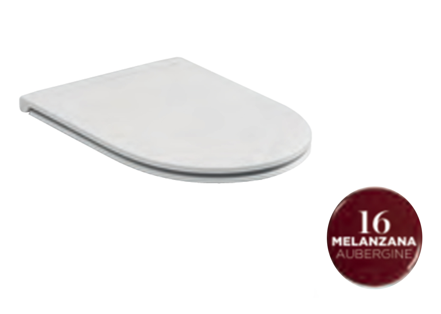 C9MON16 Сиденье с микролифтом и съемными петлями тонкое для унитаза Olympia Monolith (цвет - баклажан глянцевый)