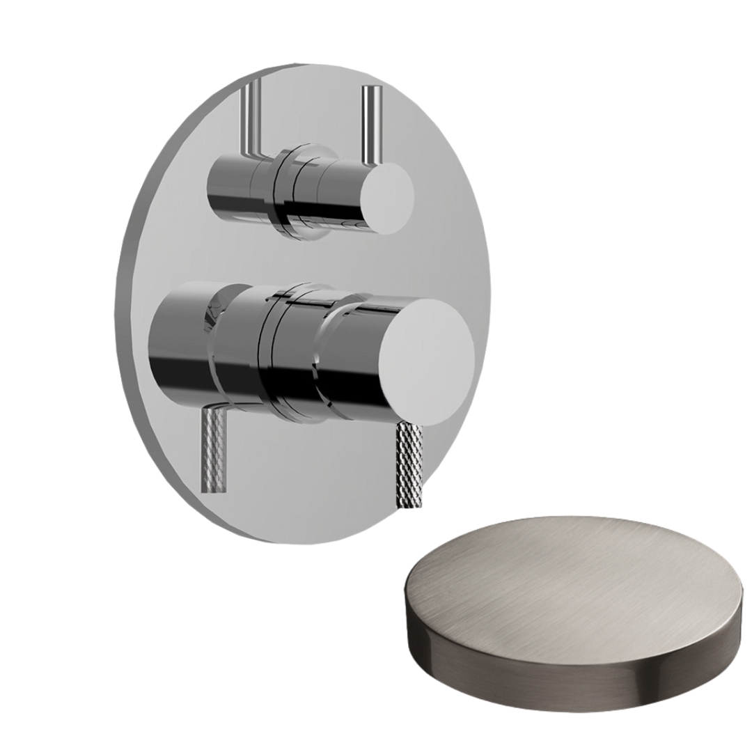 5964-2DEPNKO Внешняя часть смесителя для душа Giulini My Future Deluxe встраиваемого с дивертером-рычагом, на 2 режима (цвет - никель матовый)