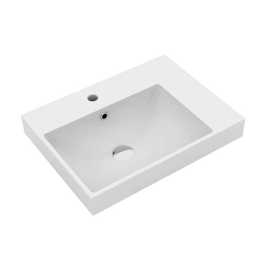 TUE4360101 Раковина Olympia Tutto Evo 60x45 см, с 1 отв. подвесная/полувстраиваемая (цвет - белый глянцевый)