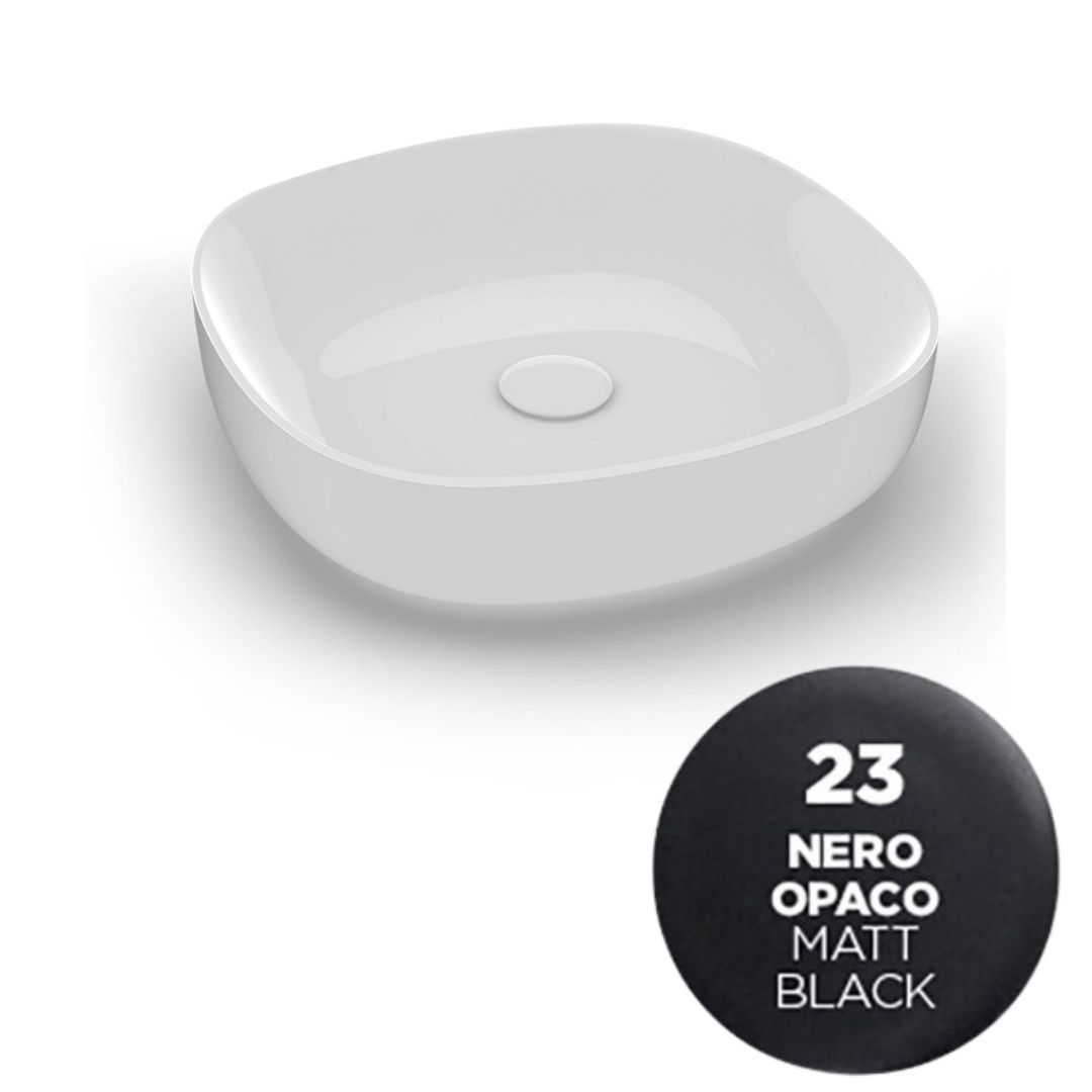MET42O4023 Раковина Olympia Metamorfosi накладная, 45х45хh14 см (цвет - черный матовый)