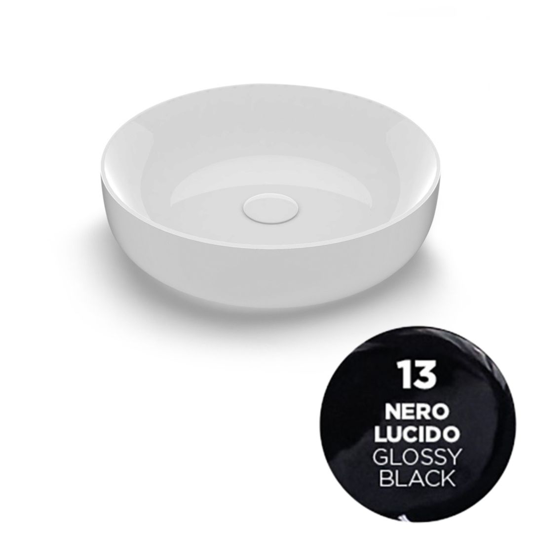 MET4245013 Раковина Olympia Metamorfosi накладная, ø45 h14 см (цвет - черный глянцевый)