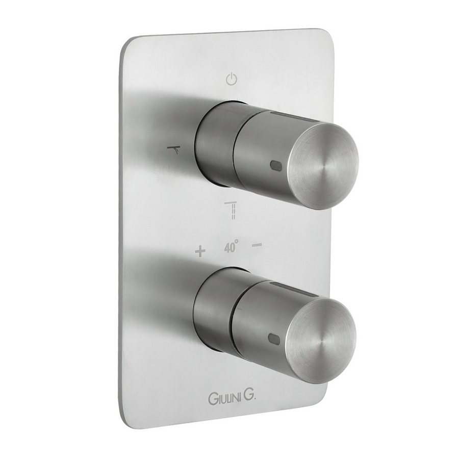 8277NKO Встраиваемый термостатический смеситель Giulini с 3 выходами, встраиваемый бокс (цвет - никель)