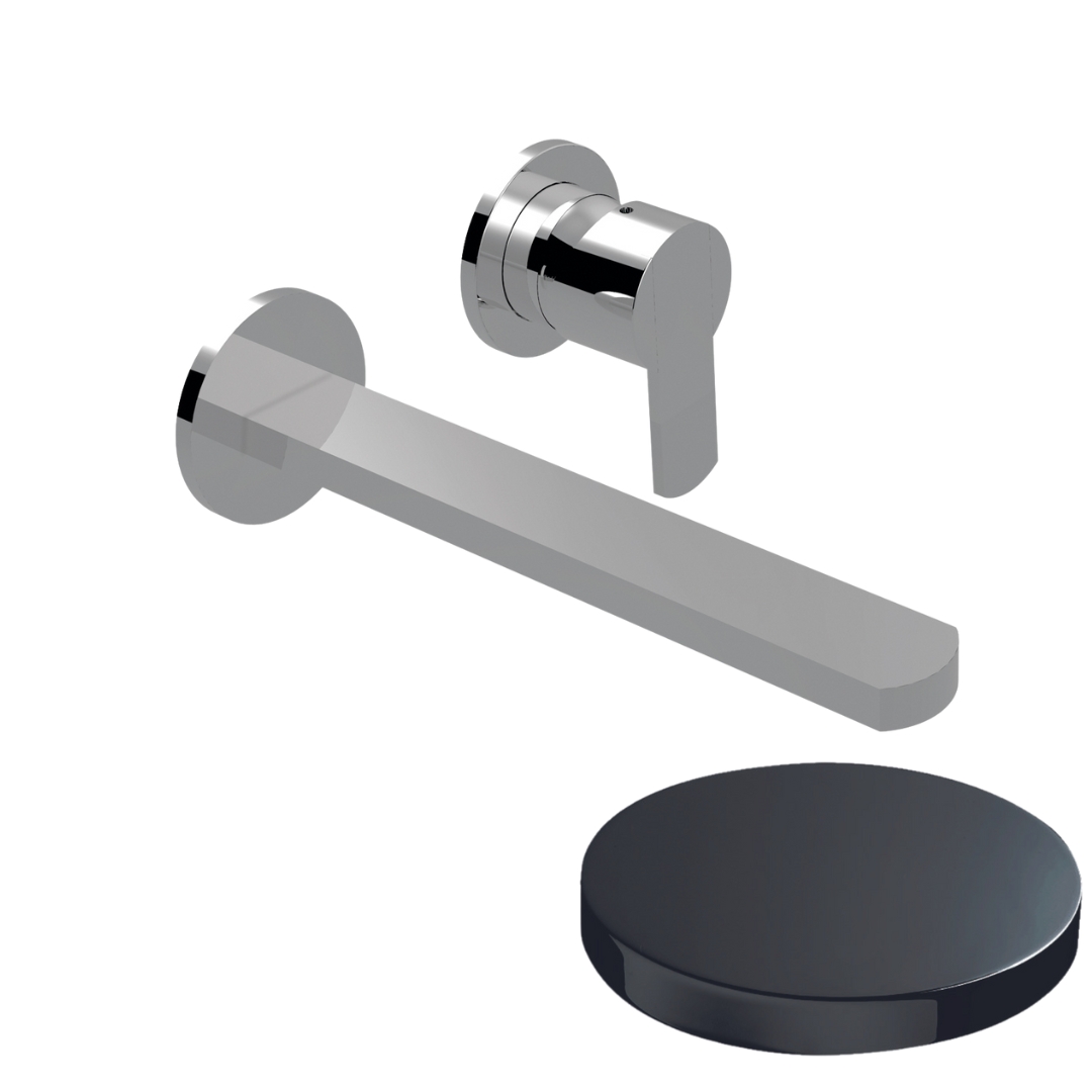 5825-15CRN Смеситель для раковины встраиваемый Giulini Surf, излив 15 см, без донного клапана (цвет - хром черный глянц)