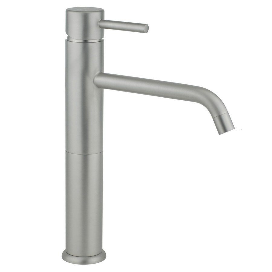 6539/SCNKO Высокий однорычажный смеситель для раковины Giulini Futuro с удлиненным изливом, гибкая подводка, без донного клапана (цвет - никель матовый)