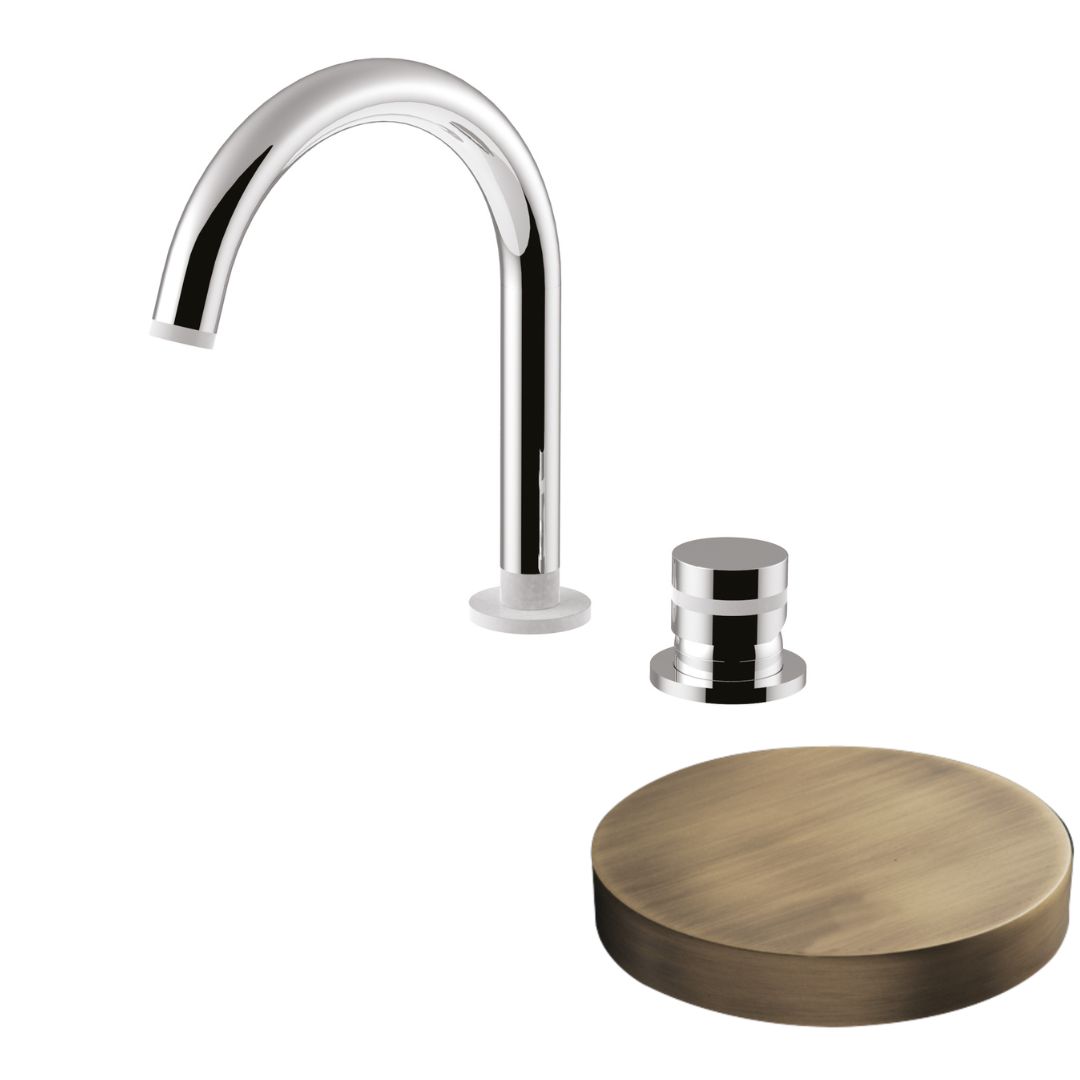 MR0040/SCBROP Смеситель для раковины Giulini My Ring на 2 отверстия, однорычажный, поворотный излив, без донного клапана (цвет - бронза матовая)