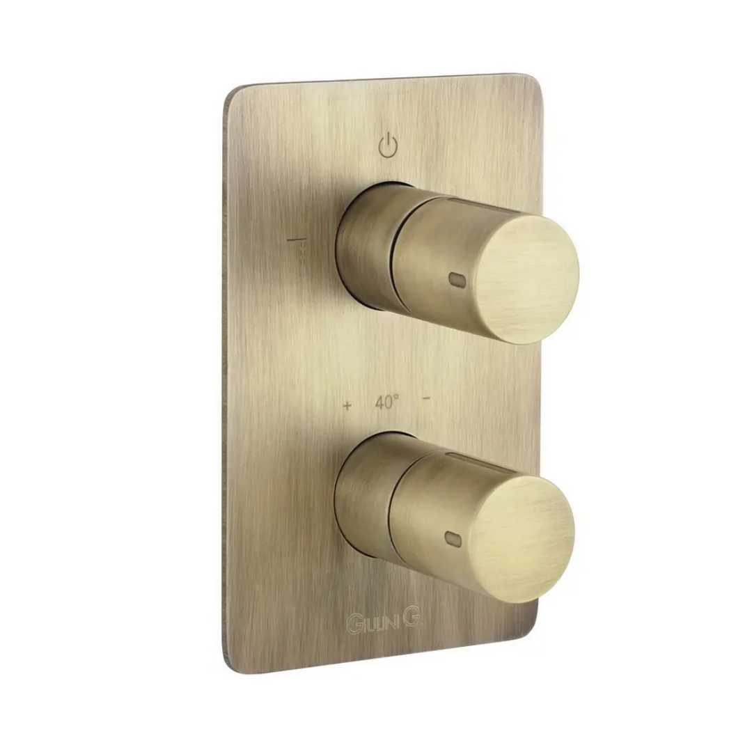 8276EPBROP Внешняя часть термостатического смесителя Giulini с 2 выходами (цвет - бронза матовая)