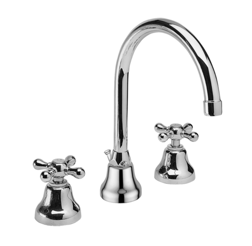 A506 Смеситель для раковины Giulini Lotus на 3 отверстия, поворотный излив, с донным клапаном (цвет - хром)